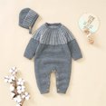 thumbnail image 5 of Generic Boys Knitted Pullovers for Toddler Boy Girl Patchwork Knitted Sweater Baby Jumpsuit Romper Cotton Caps Hat Outfits Sets Clothes, 5 of 9