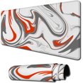 thumbnail image 1 of Minimalist Topographic Map Mouse Pad Large Gaming Desk Mat with AntiSlip Base, Cool Marble Design Red White, Extended Mousepad for Keyboard and Mouse, 31.5 x 11.8 in, Perfect for Gamers, 1 of 1