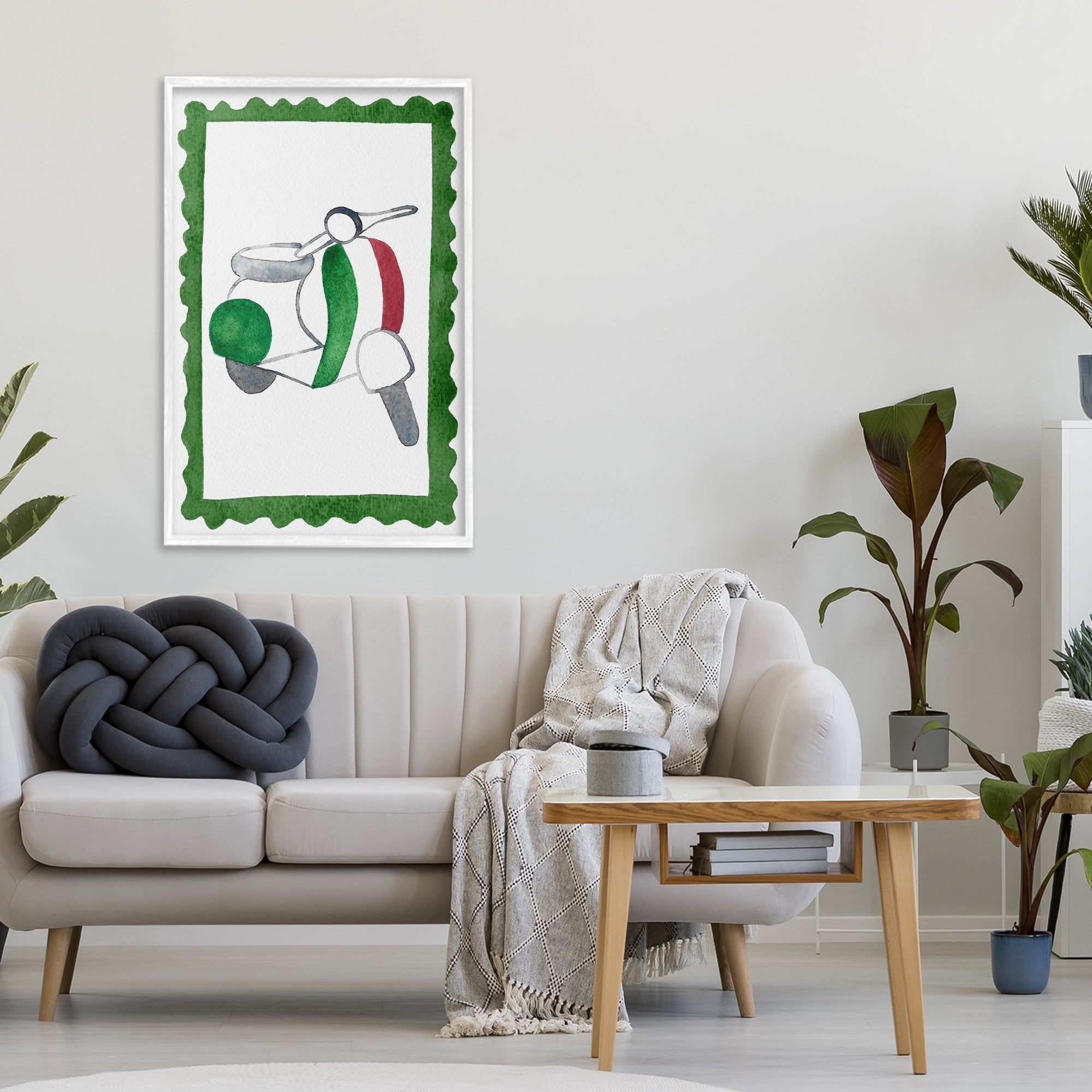 Stupell Industries Italian Motor Scooter White Framed Giclee Art, design by Camila Juncos