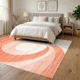 thumbnail image 3 of ODIKA 6'x9' Ultra-Soft Area Rug, Peach Gradient Swirling Wave Abstract Minimalist Ombre Spiral None Washable, Bare feet friendly, Silk-Touch for Guest Room, Bedroom, 3 of 7