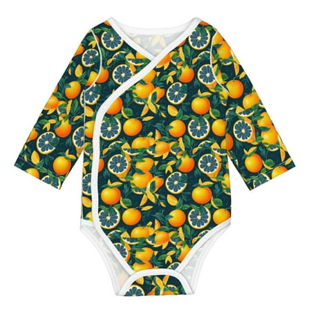 

Matuu Fresh Orange for Baby Long-Sleeve Bodysuit Soft Cotton Comfortable and Breathable Perfect for Newborns and Infants