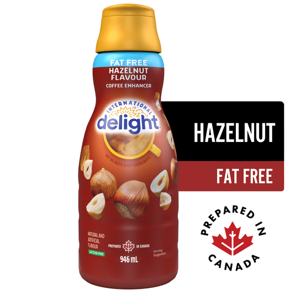 International Delight Fat Free Hazelnut Coffee Creamer, 946mL