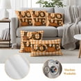 thumbnail image 6 of Orange Pumpkins Fall Outdoor Waterproof Pillow Covers, Thanksgiving Botanical Plaid Farmhouse Decorative Square Throw Pillowcase Sofa Cushion Sham for Patio/Couch/Chair, 18"x18" 2 Pack, 6 of 8