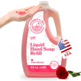 thumbnail image 1 of Repuesto de jabón de manos con vitaminas Zyfe - Jabón líquido de manos - Jabón hidratante de origen vegetal con aroma a aceite esencial de rosa - Jabón suave para cocina y baño - Lush Soft Soap 64 oz, 1 of 1