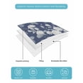 thumbnail image 5 of Quilts Twin-XL Size Bedding Set, Spring White Floral Lightweight Quilted Comforter, Navy Blue Farmhouse Vintage Flowers Soft Reversible Bedspread Coverlet with Pillow Covers for All Season, 68" x 98", 5 of 7