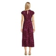thumbnail image 3 of Time and Tru Women's Smocked Bodice Midi Woven Dress, Sizes XS-XXXL, 3 of 5