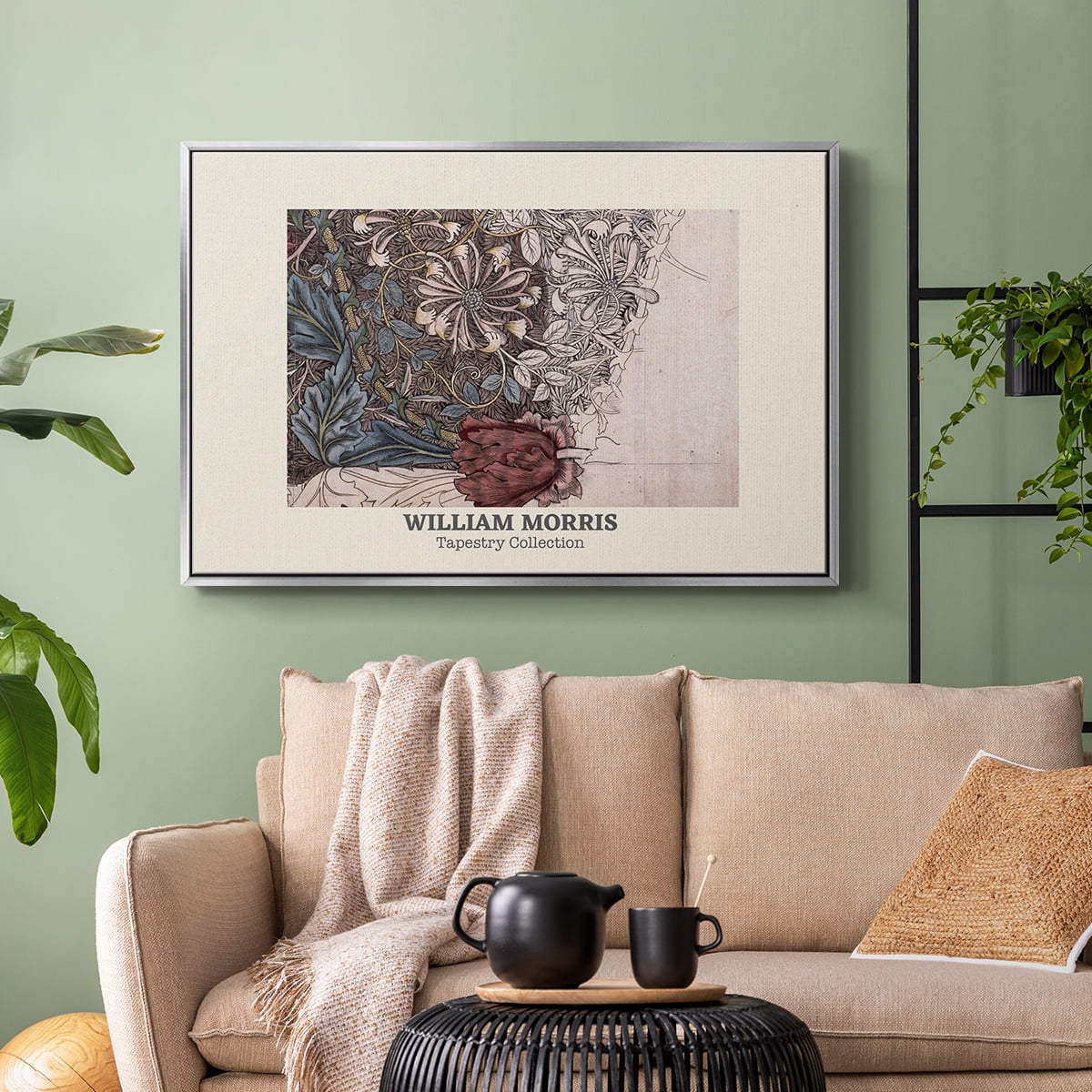 Vintage Abstract Print-XLI Framed in Silver Wood Gallery Wrapped Canvas 17 in. x 25 in.