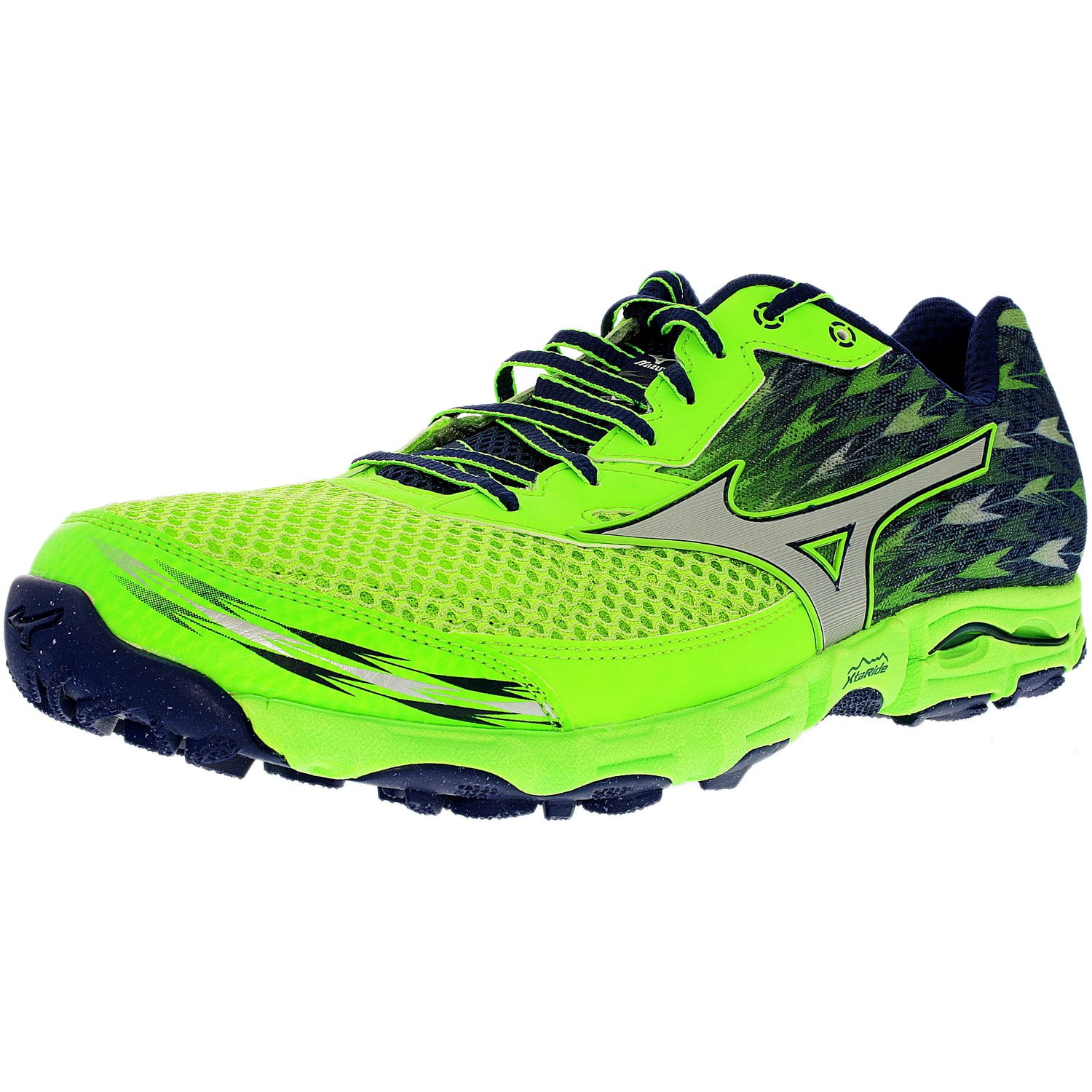 Mizuno Men's Wave Hayate 2 Lime Green/Grey/Dark Blue AnkleHigh Running