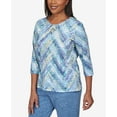 thumbnail image 6 of Alfred Dunner Womens Texture Chevron Lace Neck Top, 6 of 6