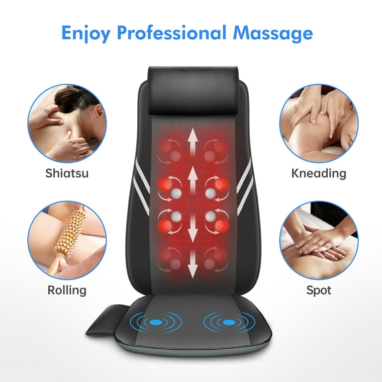 Snailax Back Massager with Heat, Shiatsu Massage Chair Pad for Back Pain,  Rolling Kneading Massage S…See more Snailax Back Massager with Heat,  Shiatsu