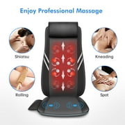 Snailax Shiatsu Massage Chair Pad for Pain Relief, Back Massager with Heat, Deep Kneading Seat Massage Cushion, Gifts