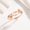 Copper Plating Rose Gold, variant on Open Mouth Copper Leaf Zircon Ring For Women, Electroplated Rose Gold or White Gold Finish