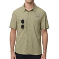 thumbnail image 6 of Zehisen Men's UPF 50+ Sun Protection Short Sleeve Safari Shirts Fishing Shirts Hiking Work Casual Shirt with Zipper Pocket, Grey green M, 6 of 7