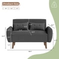 thumbnail image 4 of Sobaniilo 47" Small Modern Loveseat Sofa, Mid Century Linen Fabric 2-Seat Sofa Couch Tufted Love Seat with Back Cushions and Tapered Wood Legs for Living Room, Bedroom and Small Space (Dark Gray), 4 of 8