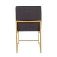 thumbnail image 5 of LumiSource Gold Steel, Charcoal Fabric High Back Fuji Dining Chair - Set of 2, 5 of 8