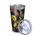 thumbnail image 2 of 16oz Tumblers Black Sunflower Stainless Steel Vacuum Insulated Double Wall Travel Tumbler Cups Mug with Lid and Straw,Cleaning Brush for Coffee,Tea, 2 of 4