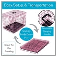 thumbnail image 3 of 24 Inches Double Door Crate, Wire Dog Crate with Plastic Pan, Medium Dogs Cage for Bedroom, Apartment, Pet shop, Home, RV, Living Room, Pink, 3 of 5