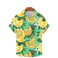 thumbnail image 5 of Yteetum Hawaiian Shirt for Men Short Sleeve T Shirts Floral Print Hawaiian Casual Button Down Short Sleeve Lapel Beach Summer T-Shirts, 5 of 7