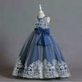 thumbnail image 3 of SUEE Flower Girls Dress for Wedding Bow-Knot Princess Long Ball Gown, 4-13 Year, 3 of 8