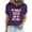 Purple, variant on ICHUANYI Women's Casual Stylish Soild Color Short Sleeve Tops Letter Print T-shirt Blouse Cloth New Trending
