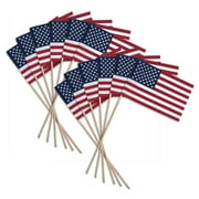 12 pack - US Stick flag 8" x 12" Economy - Wood Stick - No Spear Tip