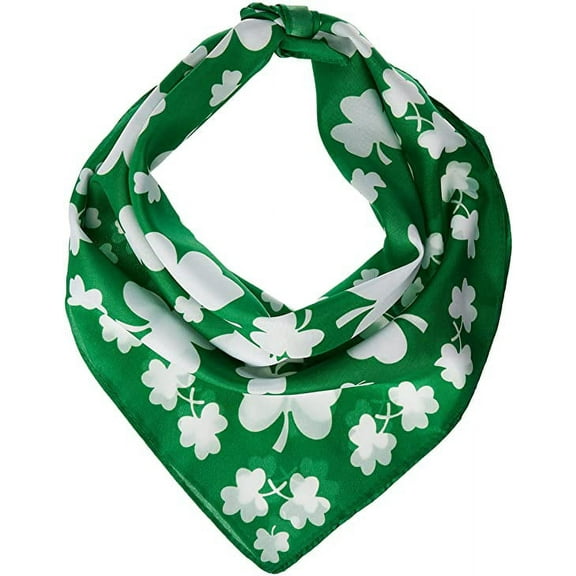 PMU St. Patrick's Day Wearable Decorations and Party Supplies- Shamrock Green 22in x 22in Bandana- Irish Costume, Party Accessory (1/pkg) Pkg/1