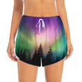 thumbnail image 2 of Daiia Northern Lights Pattern Women's 2 in 1 Running Shorts - Lightweight Athletic Workout Gym Yoga Shorts Liner with Phone Pockets-XX-Large, 2 of 7