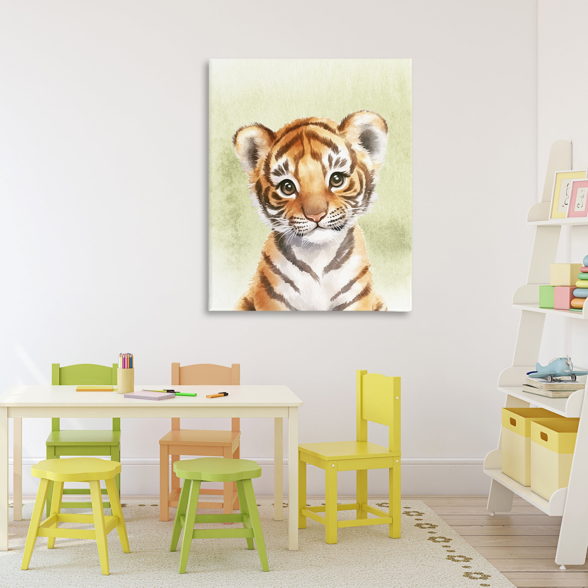 Stupell Industries Jungle Friends Baby Tiger Canvas Wall Art, design by Christine Simpson Art