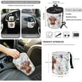 thumbnail image 4 of Yuyamidu 12 Pcs Highland Cow Car Front Seat Cover Set Purple Flower Steering Wheel Armrest Cover Seat Belt Pads Garbage Can Air Vent Pouch Rearview Mirror Cover Coasters Keychain Auto Accessories, 4 of 7