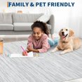 thumbnail image 3 of 5x7 Striped Area Rug for Living Room Modern Solid Simple Carpet Contemporary Minimalist Throw Floor Cover Non-Slip Low Pile Machine Washable Grey Rugs Abstract Line Area Rug for Dorm Home, 3 of 16