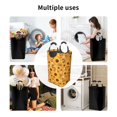 thumbnail image 6 of KLL Modern Wood Grain Sunflower Laundry Hamper,Large Canvas Fabric Lightweight Storage Basket Toy Organizer Dirty Clothes Collapsible Waterproof, 6 of 6