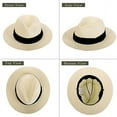 thumbnail image 2 of Sombreros de paja para mujer verano playa sombrero de sol ala ancha Fedora Cap UPF50+, 2 of 5