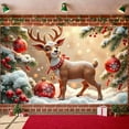 thumbnail image 6 of Reindeer Theme Christmas Banner Red Color Reindeer Banner Snowflake Design Christmas Ornament Xmas Banner for Christmas Party Xmas Celebration Winter Holiday, 6 of 8