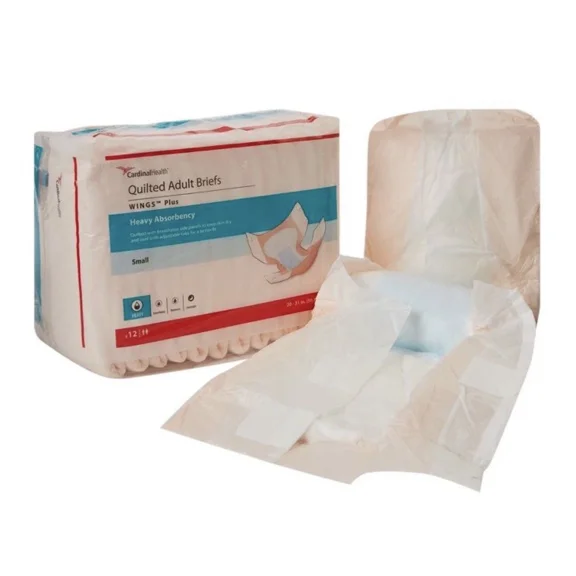 Wings™ Plus Quilted Cardinal Unisex Adult Incontinence Brief Disposable Heavy Absorbency 66032A9 (Case of 96)