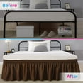 thumbnail image 2 of Wrap Around Bed Skirts 12" Drop, Fully Elastic Dust Ruffle, Soft and Luxury, Fade Resistant, Machine Washable Luxurious Fabric, Full XL Size - Chocolate Solid., 2 of 4