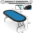 thumbnail image 3 of 8 Player Oval Poker Game Table, 82" Poker Tables with Collapsible Legs, Padded Rails & Cup Holders, Portable Poker Table for Texas Holdem Poker and Blackjack, 3 of 8