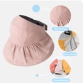 thumbnail image 3 of 50-54cm adjustable head circumference, summer children's empty top hat, foldable big brimmed sun hat, cute sunshade sun hat - Cherry blossom powder, 3 of 5