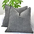thumbnail image 3 of 18x18 Pillow Covers Set of 2 Charcoal Gray Chevron Pattern / Soft Cozy Chenille Cushion Covers, 3 of 6