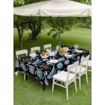 thumbnail image 4 of Outdoor Tablecloth with Umbrella Hole for Patio/Picnic/Party/Camping, Black Coastal Waterproof Table Cloth Rectangle Table Cover Washable, Nautical Whale Shell Starfish Ocean (60"x 102"), 4 of 8