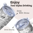 thumbnail image 4 of Double Wall Vacuum Cup 20oz with Lid and Straw - Stainless Steel Insulated Travel Coffee Mug, Leakproof Thermal Tumbler, Bohemian Style, 4 of 5