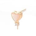 thumbnail image 3 of 20 pc Brass Micro Pave Clear Cubic Zirconia Earring Findings Nickel Free Heart Real 18K Gold Plated 15.5~16.5x8.5mm Pin: 0.8mm Pin: 0.8mm, 3 of 4
