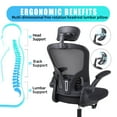 thumbnail image 5 of Flysky Ergonomic Office Chair 300lb,Desk Chair with Lumbar Support and Flip-up Arms, 1PC Black, 5 of 9