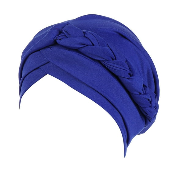Women Solid Plait India Hat Ruffle Cancer Chemo Beanie Turban Wrap Cap
