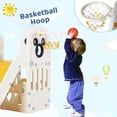 thumbnail image 4 of Pirecart 4 in 1 Toddler Slide, Indoor Outdoor Toddler Climber Slide with Basketball Hoop, Kids Slide for Age 3+, Blue & Yellow, 4 of 9