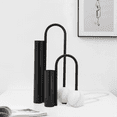 thumbnail image 2 of Jarrón de hierro para sala de estar, dormitorio, decoración artesanal, decoración artesanal, arreglo floral, decoración del hogar, negro L, 2 of 5