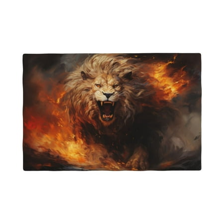

Placemats Set of 4 / 6 Cool Fire Lion Placemats for Dining Table Indoor/Outdoors Heat Resistant Washable Placemats 18 x 12