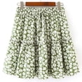 thumbnail image 4 of Modegal Women's Floral Print High Waist Pleated Skater Skirt Ruffle Flared Beach Mini Skirt, 4 of 6