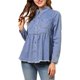 thumbnail image 1 of Camisa de mezclilla de botón con peplum de manga larga casual para mujer INSPIRE CHIC S Azul Claro, 1 of 6