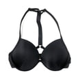 thumbnail image 2 of Victoria's Secret Women's Full Coverage Push-Up Bikini Top Black Rhinestone Shine T-Strap Cups Size 32DD NWT, 2 of 2