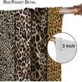 thumbnail image 5 of Wild Animal Curtains, Leopard Print Animal Fur Print Through The Rod Pocket Window Curtains Family Room Living Room Kitchen Blackout Decoration 42x63in, 5 of 6